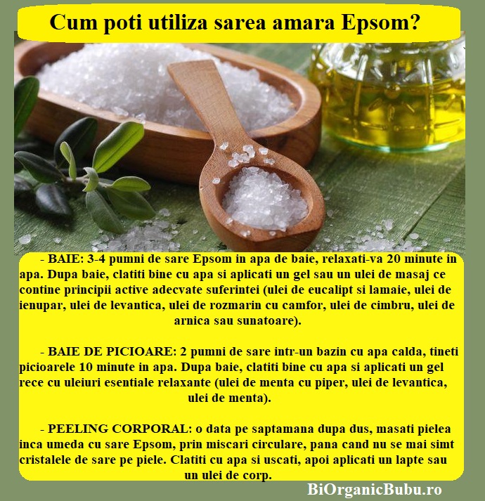 Modalitati utilizare sare amara Epsom